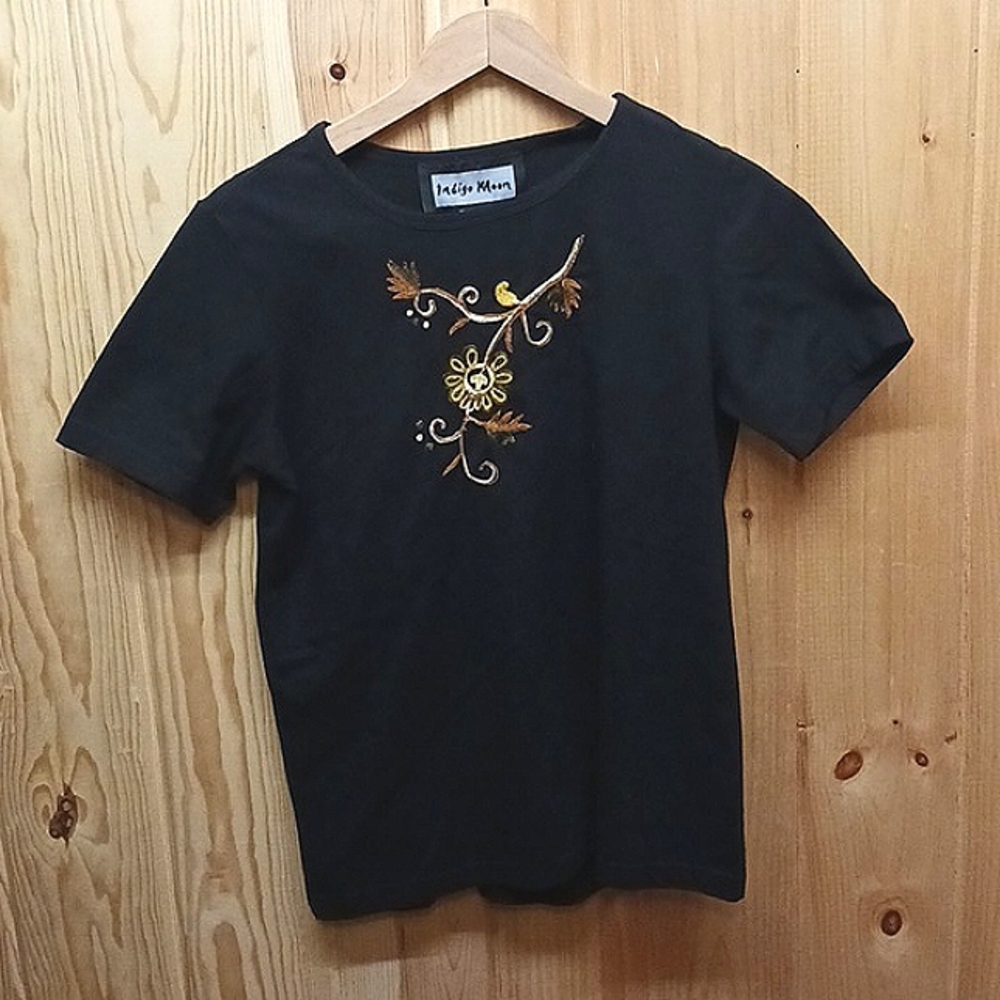 PRICE REDUCED - Indigo Moon Embroidered Tee Shirt